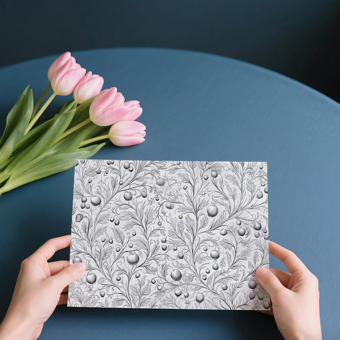 Orchard Branch Mural Wallpaper | Classic Black & White Botanical