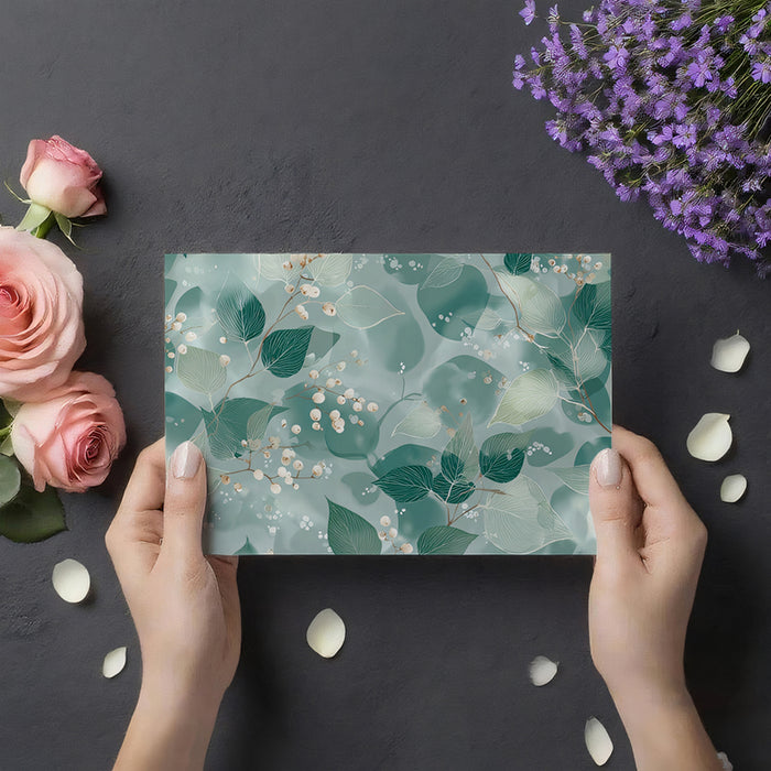 Misty Foliage & Berries Mural Wallpaper | Ethereal Watercolor Art