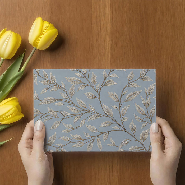 Twining Vine Mural Wallpaper | Subtle Blue & Beige