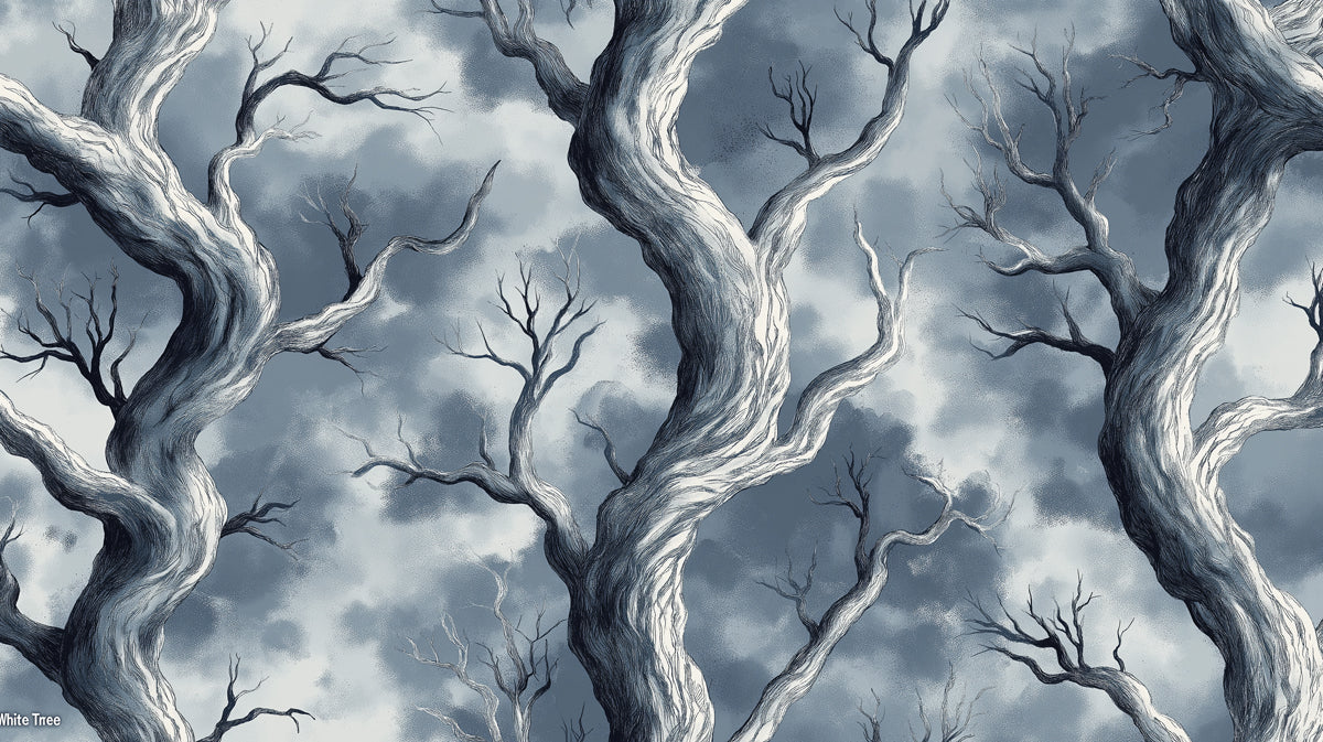Twisted Winter Tree Mural Wallpaper | Dramatic Sky Backdrop