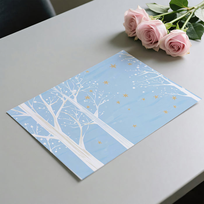 Sparkling Winter Forest Mural Wallpaper | Golden Star Accents
