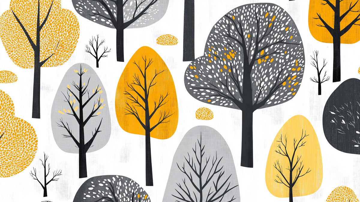 Abstract Orchard Mural Wallpaper | Modern Autumn Forest