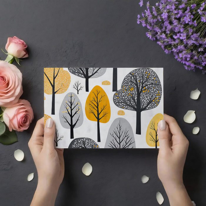 Abstract Orchard Mural Wallpaper | Modern Autumn Forest