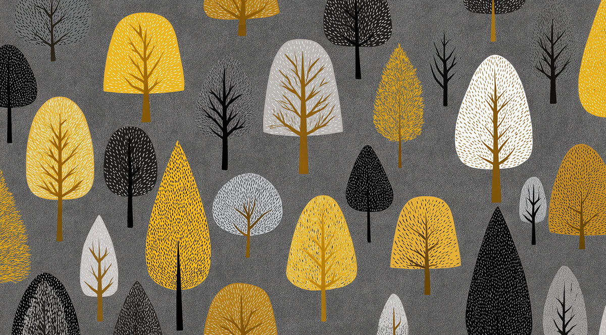 Autumn Grove Mural Wallpaper | Chic Scandinavian Design