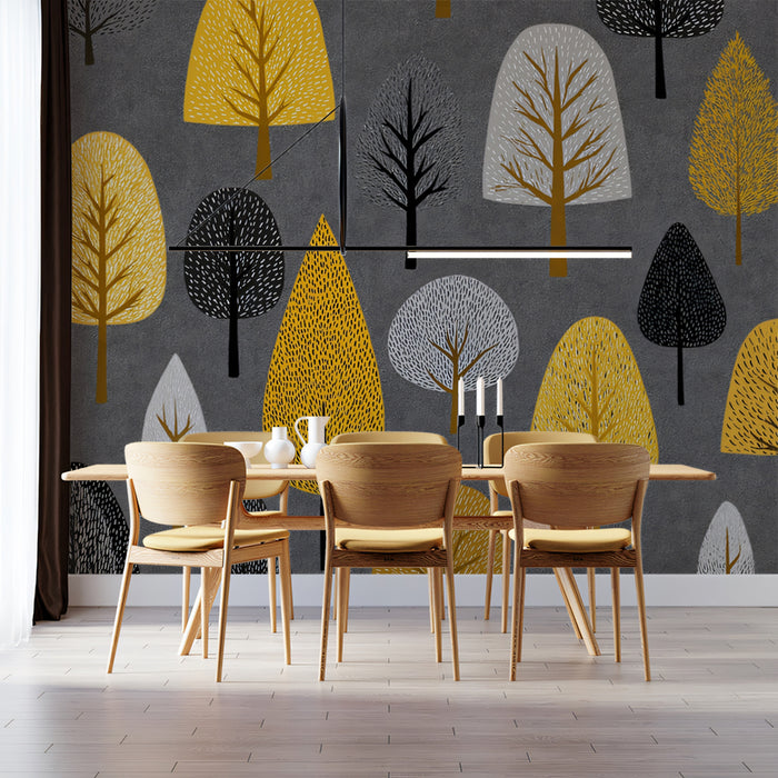 Autumn Grove Mural Wallpaper | Chic Scandinavian Design
