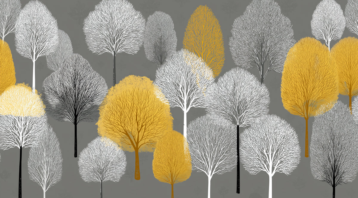 Autumn Grove Mural Wallpaper | Chic Scandinavian Design