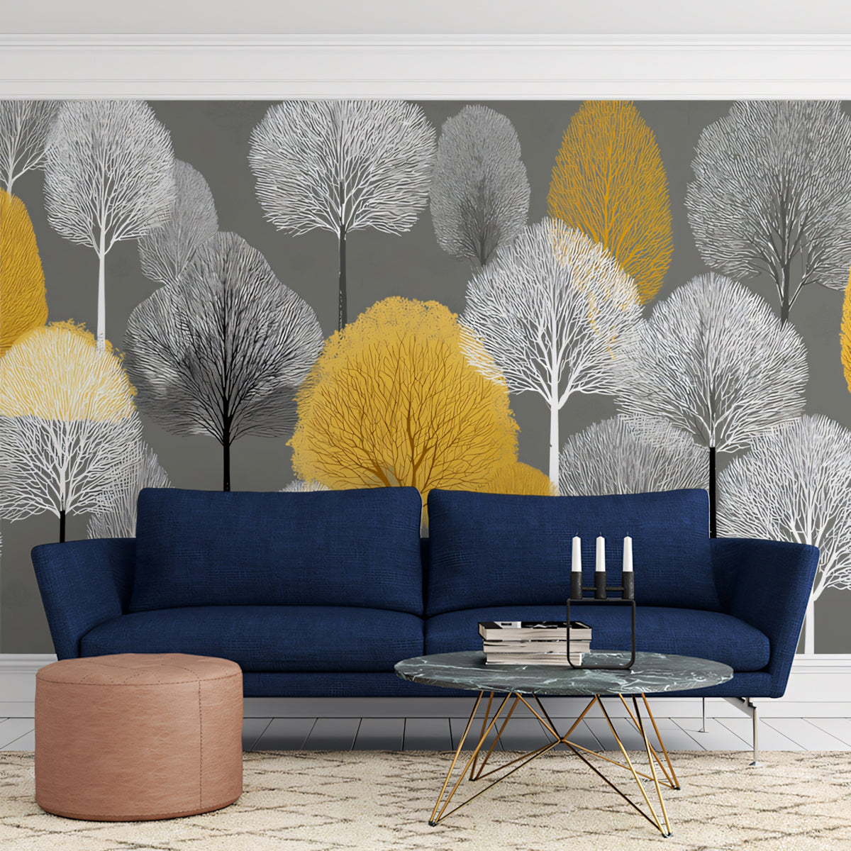 Autumn Grove Mural Wallpaper | Chic Scandinavian Design