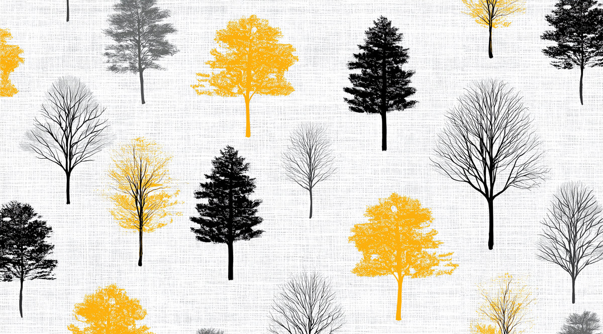 Modern Abstract Trees Mural Wallpaper | Geometric Autumn Forest
