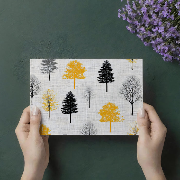 Modern Abstract Trees Mural Wallpaper | Geometric Autumn Forest