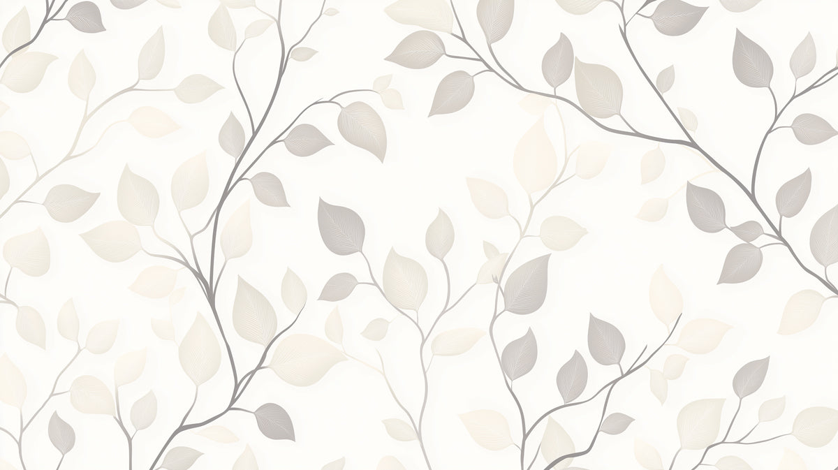 Subtle Leaf & Twig Mural Wallpaper | Gentle Neutral Tones