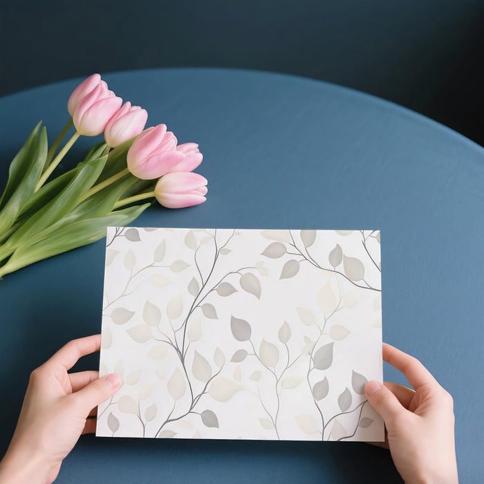 Subtle Leaf & Twig Mural Wallpaper | Gentle Neutral Tones