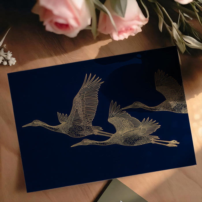 Soaring Cranes Mural Wallpaper | Classic Chinoiserie Art