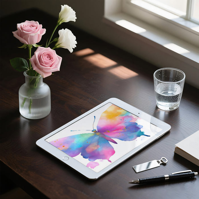 Watercolor Butterfly Mural Wallpaper | Colorful Modern Art