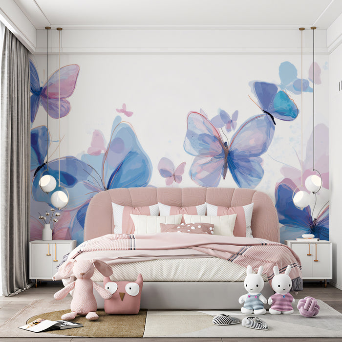 Ethereal Butterfly Swarm Mural Wallpaper | Watercolor Art