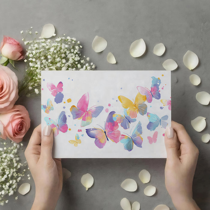 Butterfly Swarm Mural Wallpaper | Whimsical Watercolor Art