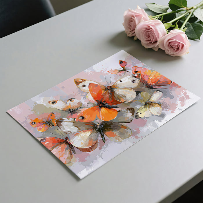 Abstract Butterfly Swarm Mural Wallpaper | Painterly Art