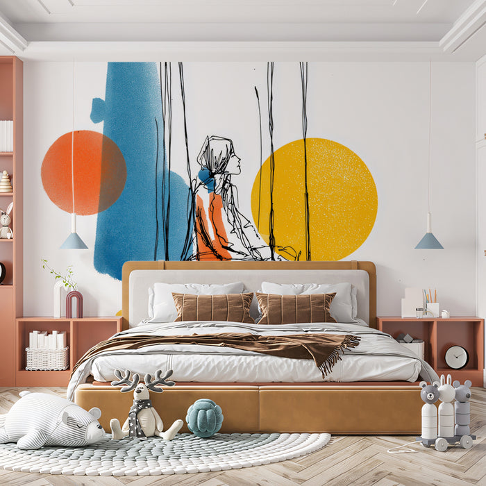 Abstract Swing Mural Wallpaper | Modern Graphic Art