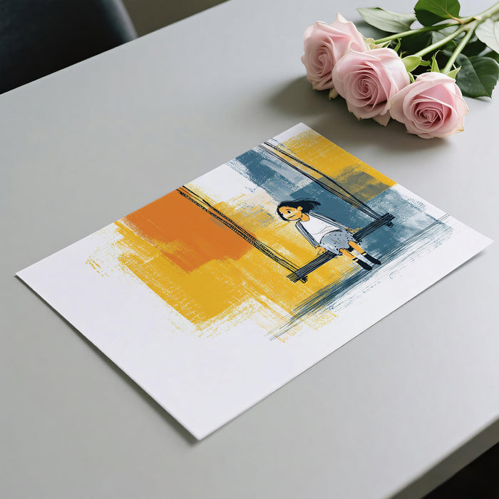 Graphic Swing Mural Wallpaper | Modern Abstract Scene