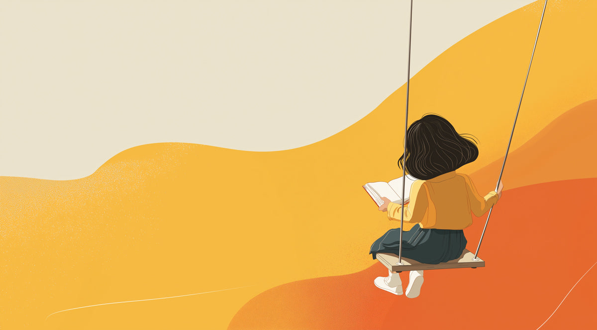 Serene Swing Mural Wallpaper | Abstract Golden Sunset
