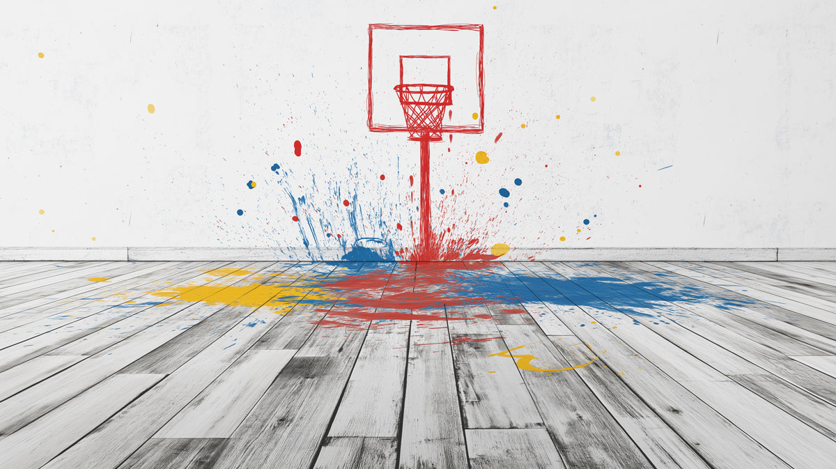 Basketball Hoop Mural Wallpaper | Dynamic Urban Art