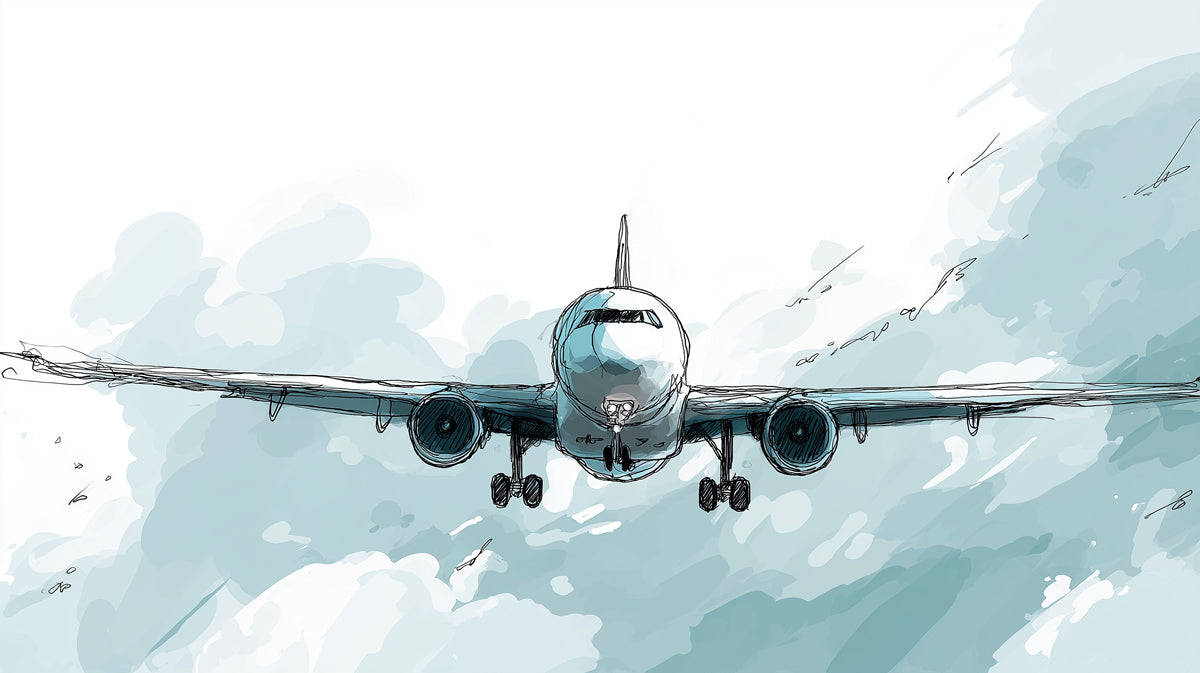 Watercolor Airplane Mural Wallpaper | Abstract Aviation Art