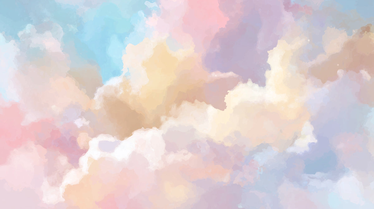 Watercolor Pastel Sky Mural Wallpaper | Dreamy Abstract Clouds