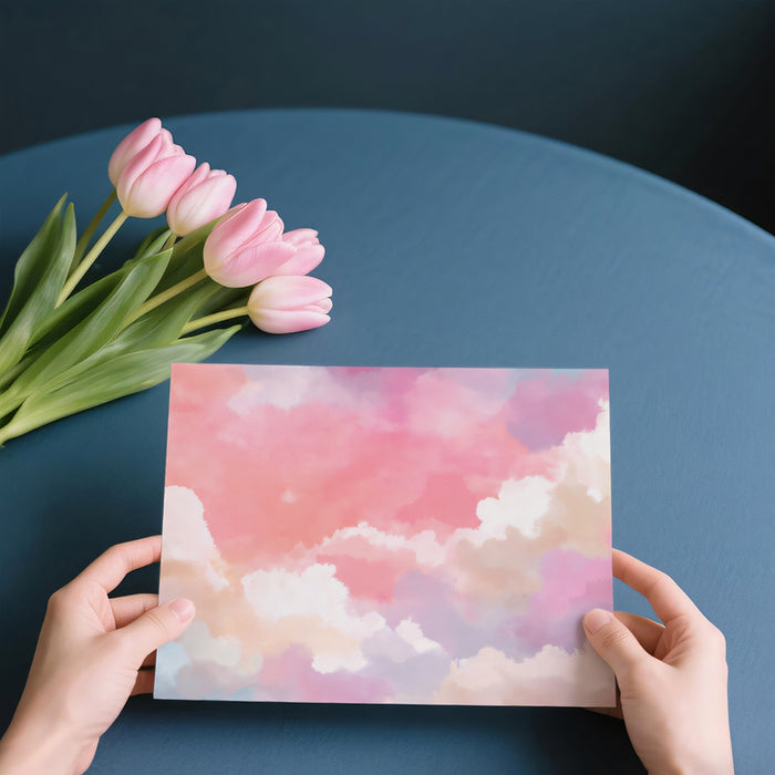 Pastel Rainbow Sky Mural Wallpaper | Dreamy Watercolor Abstract Clouds