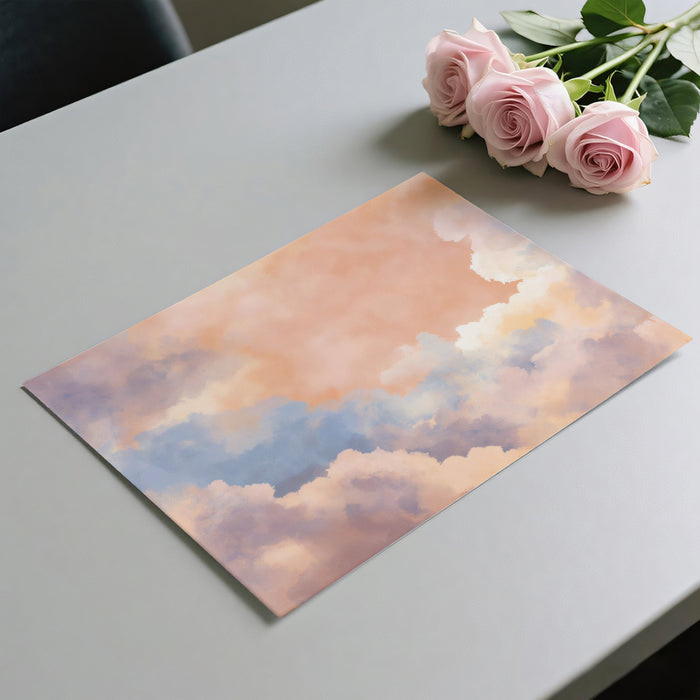 Soft Sunset Sky Mural Wallpaper | Dreamy Abstract Clouds in Pink, Orange & Blue