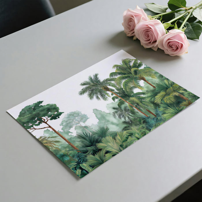 Lush Tropical Jungle Mural Wallpaper | Dense Greenery with Palm Trees