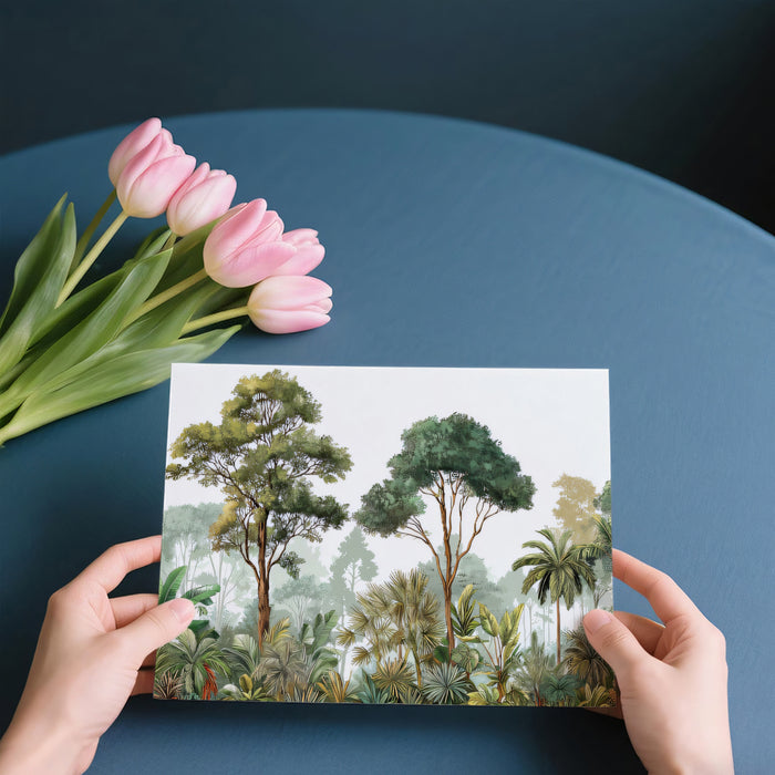 Tropical Jungle Mural Wallpaper | Diverse Greenery with Palm Trees