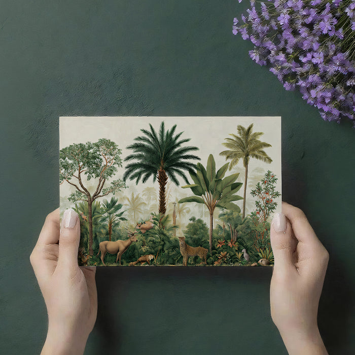 Vintage Tropical Mural Wallpaper | Exotic Wildlife & Lush Jungle