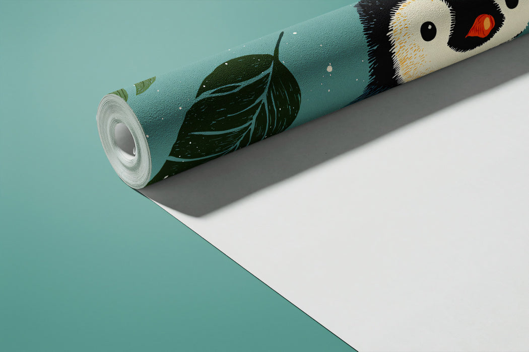 Adorable Baby Penguin Mural Wallpaper | Cute Kids Room Pattern