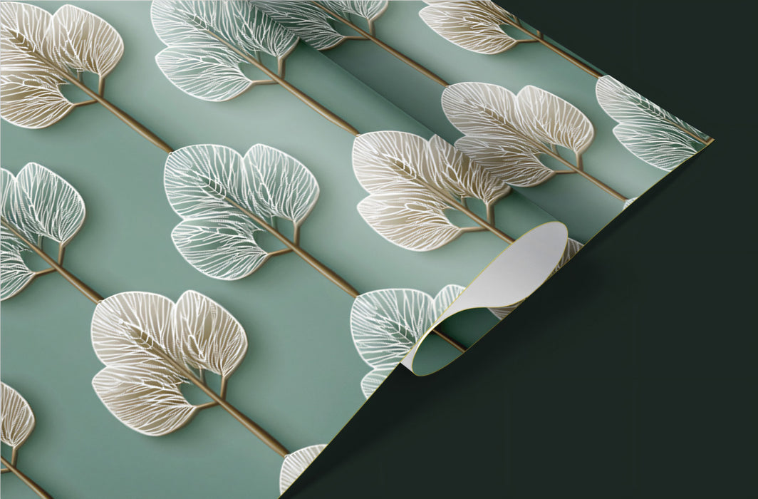 Elegant Botanical Mural Wallpaper | Stylized Tree Pattern