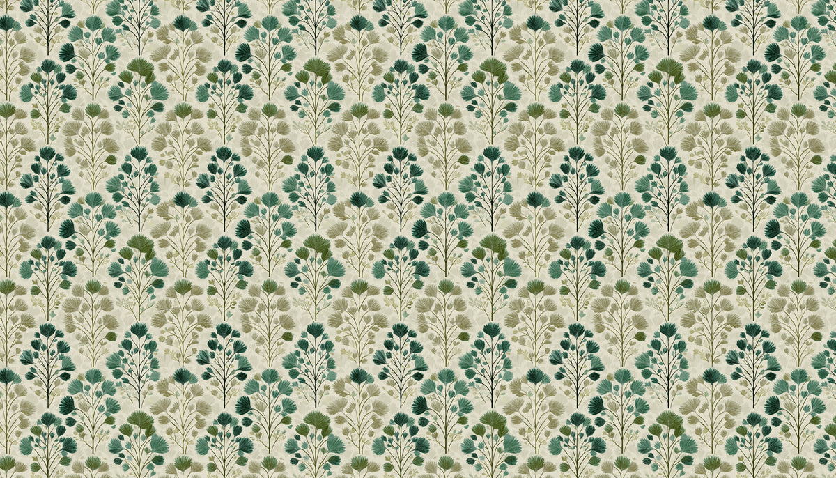 Elegant Botanical Mural Wallpaper | Stylized Tree Pattern
