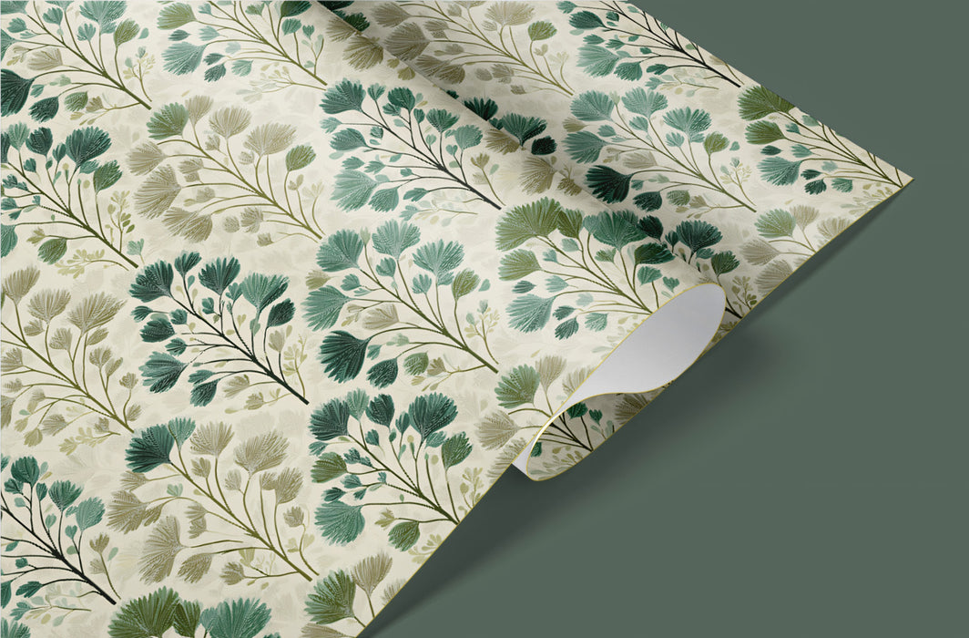 Elegant Botanical Mural Wallpaper | Stylized Tree Pattern