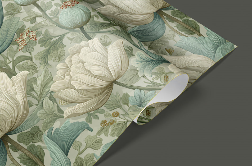 Vintage Floral Mural Wallpaper | Classic Botanical Pattern