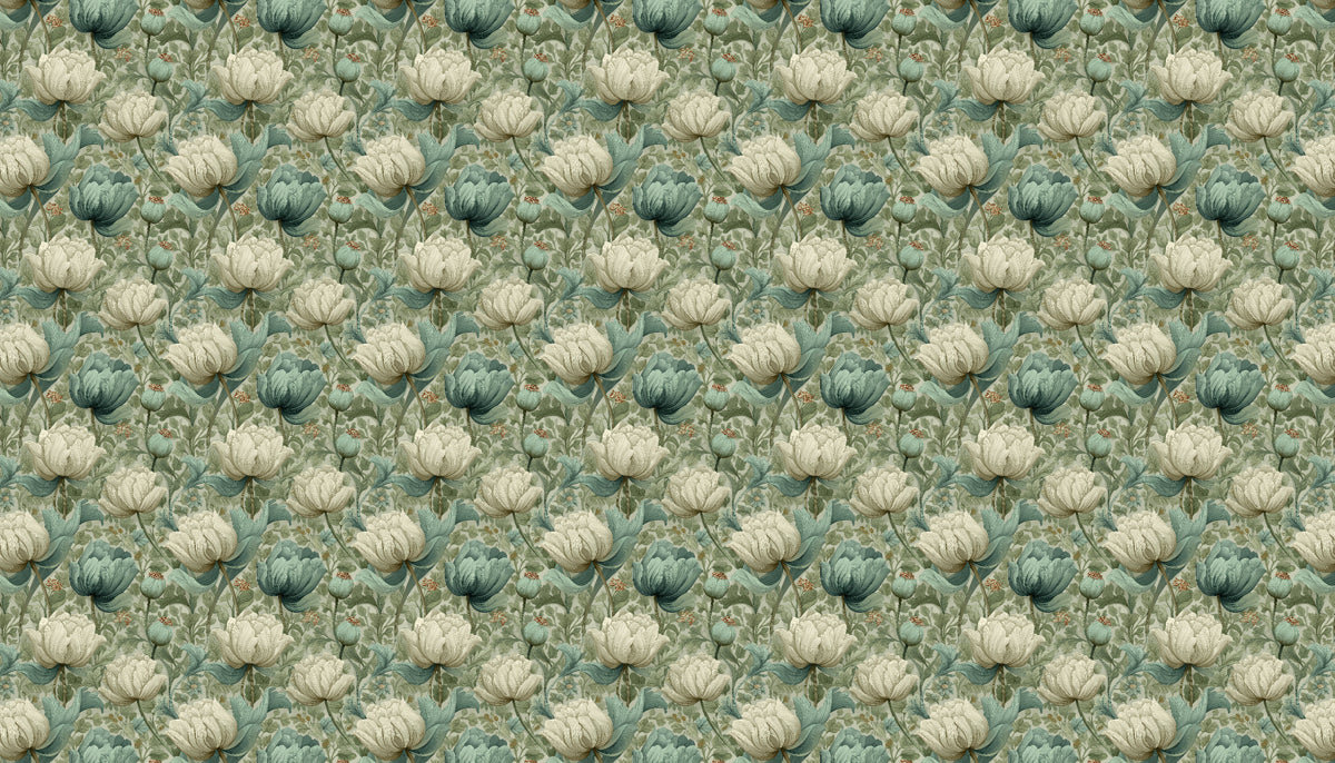 Vintage Floral Mural Wallpaper | Classic Botanical Pattern