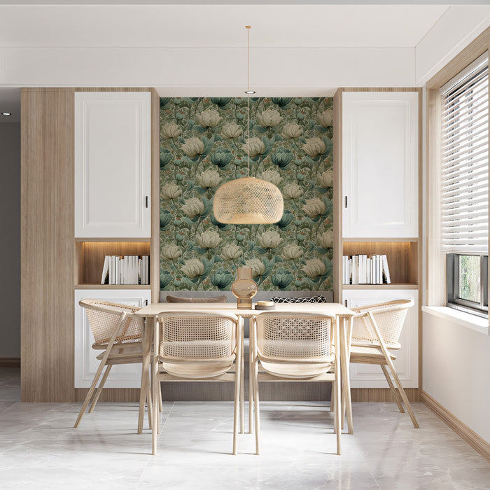 Vintage Floral Mural Wallpaper | Classic Botanical Pattern