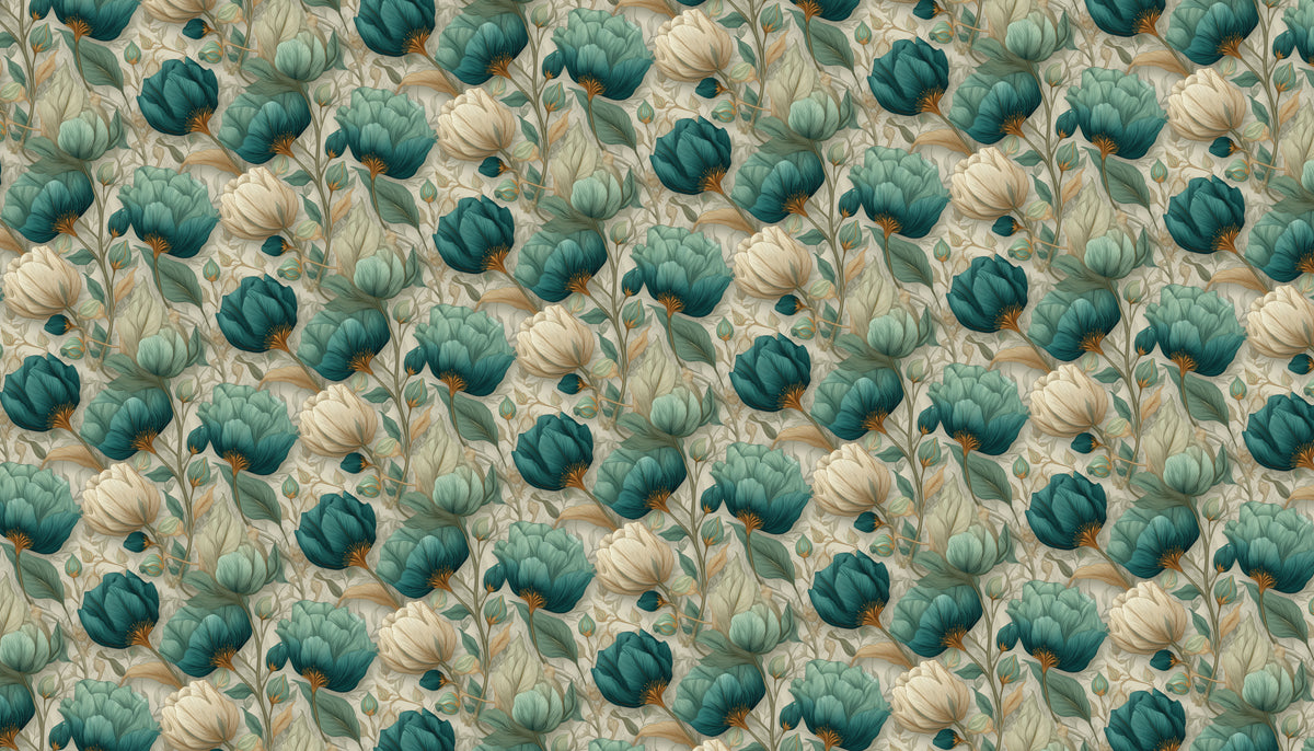 Vintage Floral Mural Wallpaper | Classic Botanical Pattern