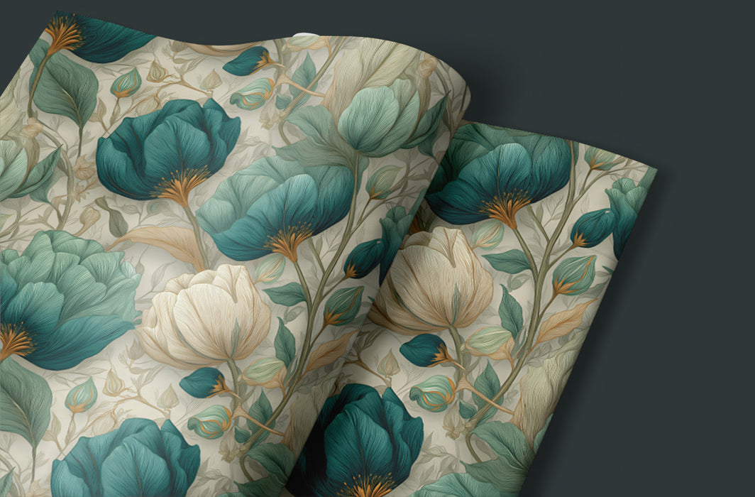 Vintage Floral Mural Wallpaper | Classic Botanical Pattern