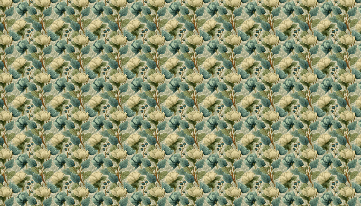Vintage Floral Mural Wallpaper | Classic Botanical Pattern