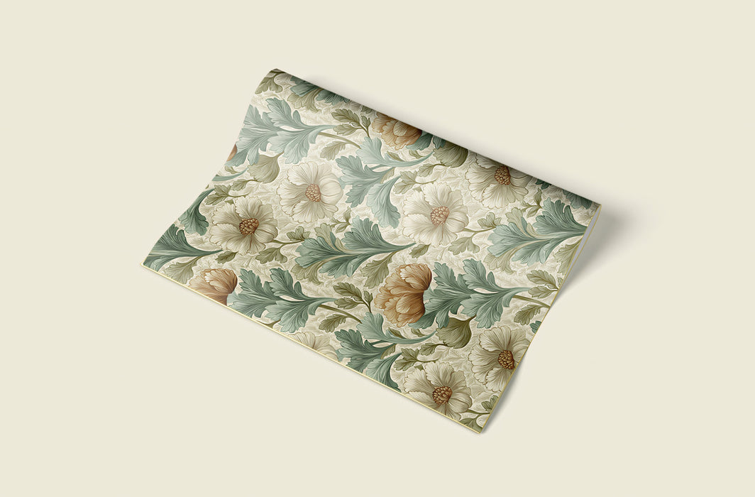 Rustic Floral Mural Wallpaper | Vintage Botanical Print