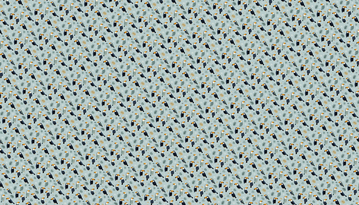 Mini Toucan Mural Wallpaper | Small-Scale Tropical Bird Pattern