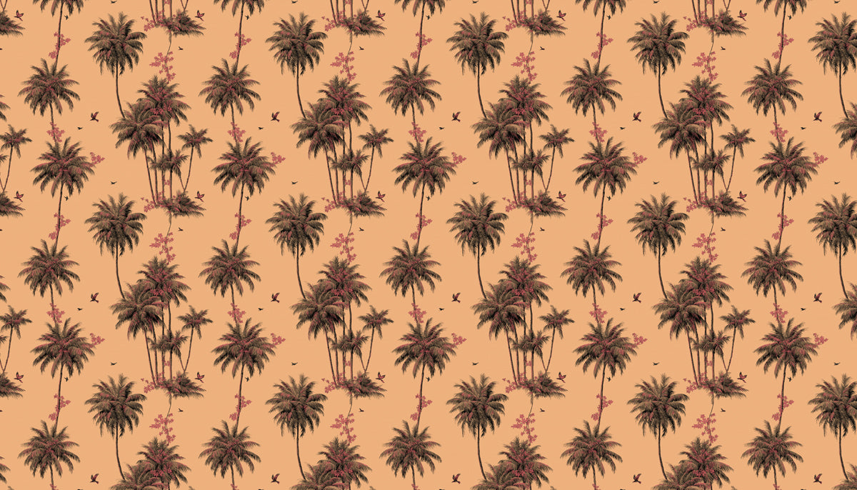 Vintage Palm Tree Mural Wallpaper | Elegant Tropical Print