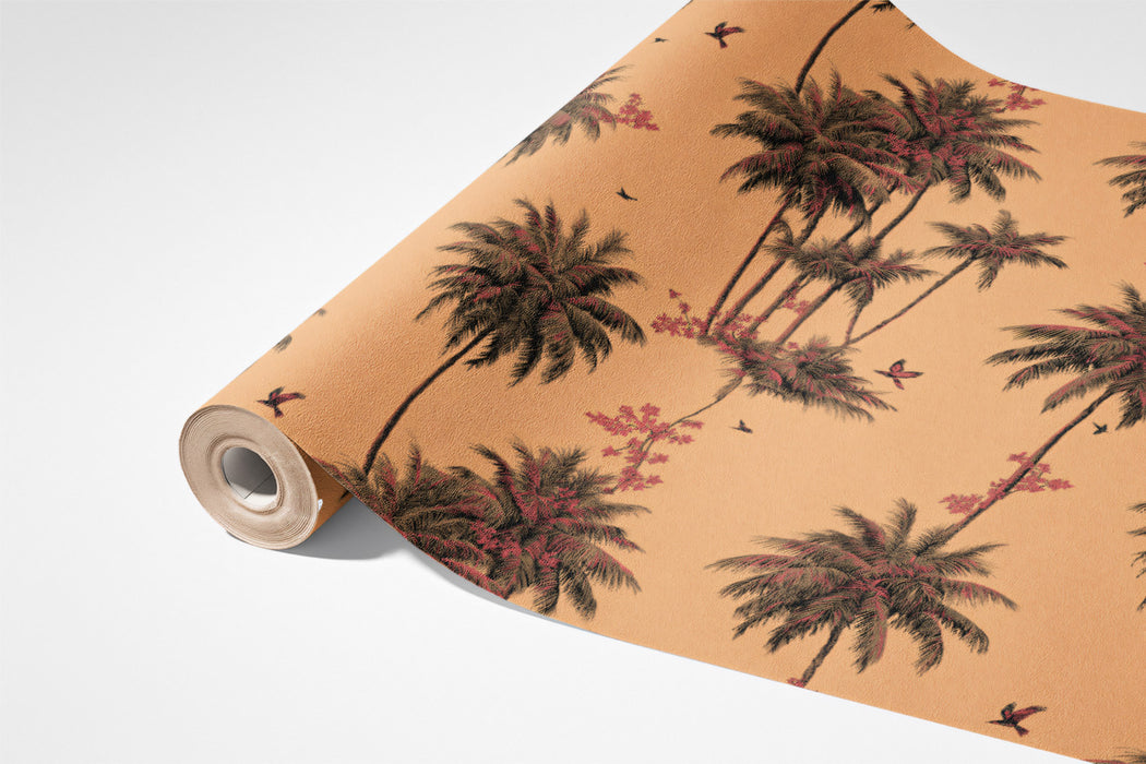 Vintage Palm Tree Mural Wallpaper | Elegant Tropical Print