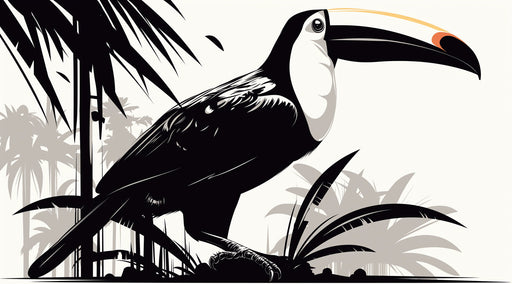 Toucan Mural Wallpaper in Bedroom | Various Colors (Blue, Orange, Yellow, etc.) of Toucan