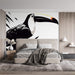 Toucan Mural Wallpaper in Bedroom | Various Colors (Blue, Orange, Yellow, etc.) of Toucan