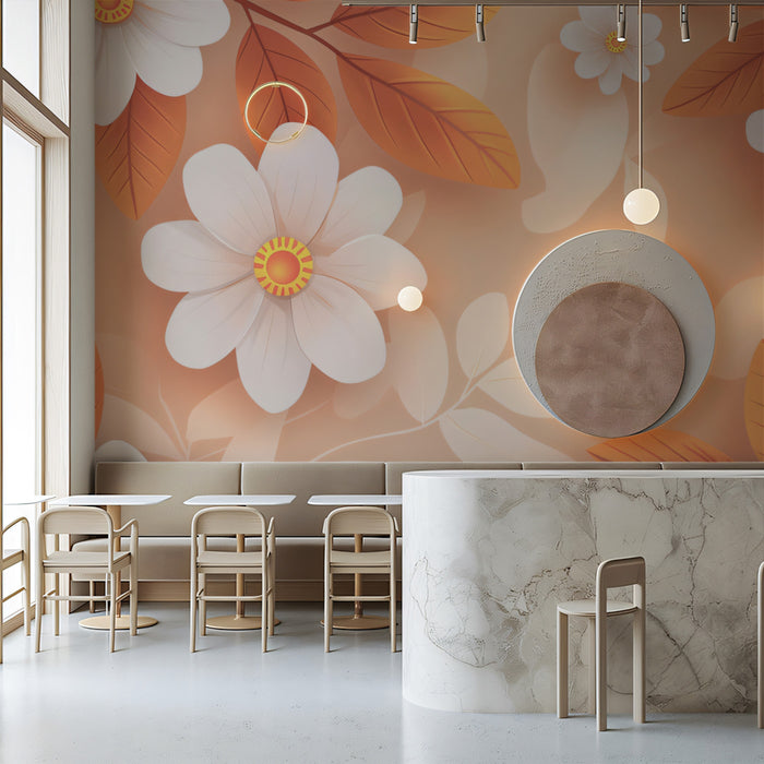 Abstract Floral Mural Wallpaper | Modern Botanical Print