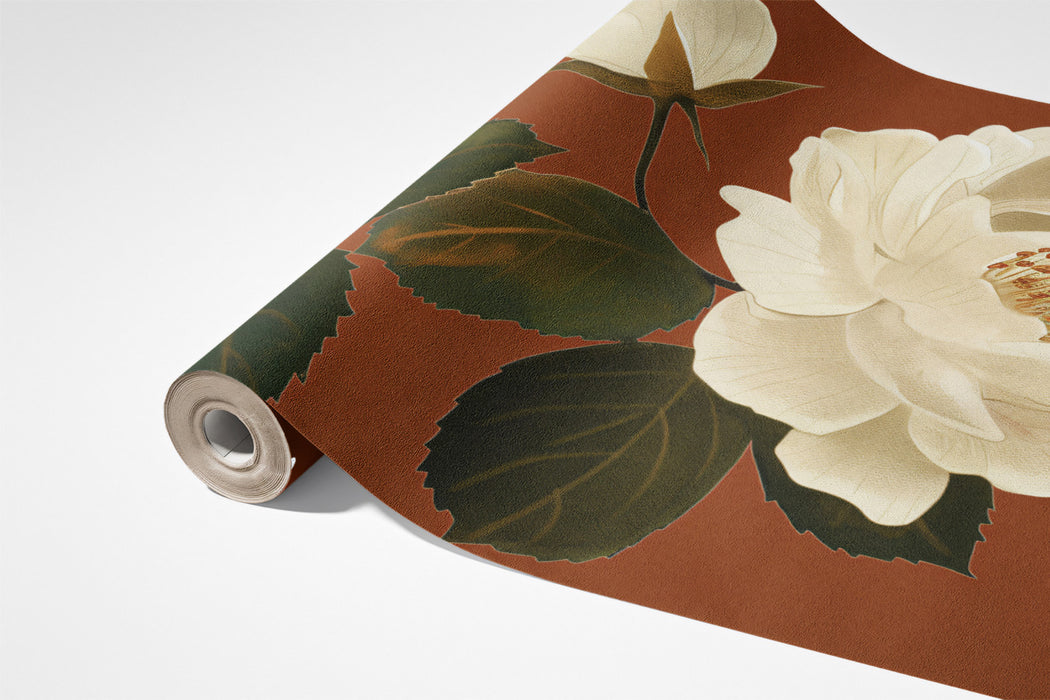 Elegant Floral Mural Wallpaper | Classic White Blossom Print