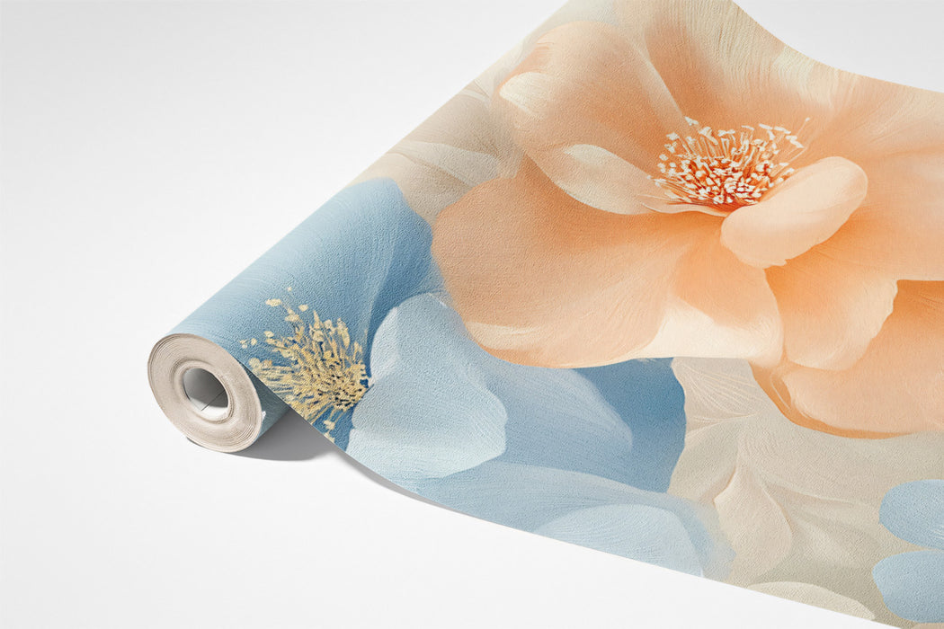 Soft Floral Pattern Mural Wallpaper | Romantic Pastel Print